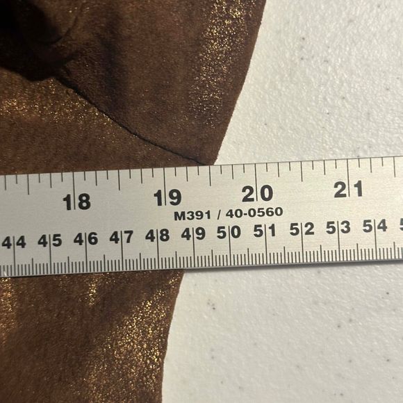 Vtg SAGUARO Shimmering Copper Brown LEATHER FULL ZIP Belted JACKET Sz M - Picture 9 of 9